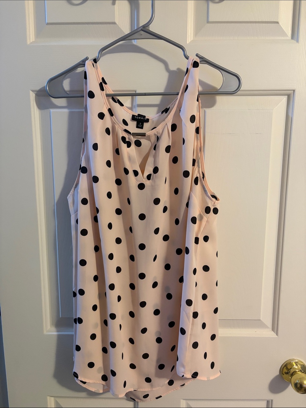 torrid Pale Pink Sleeveless Polka Dot Top